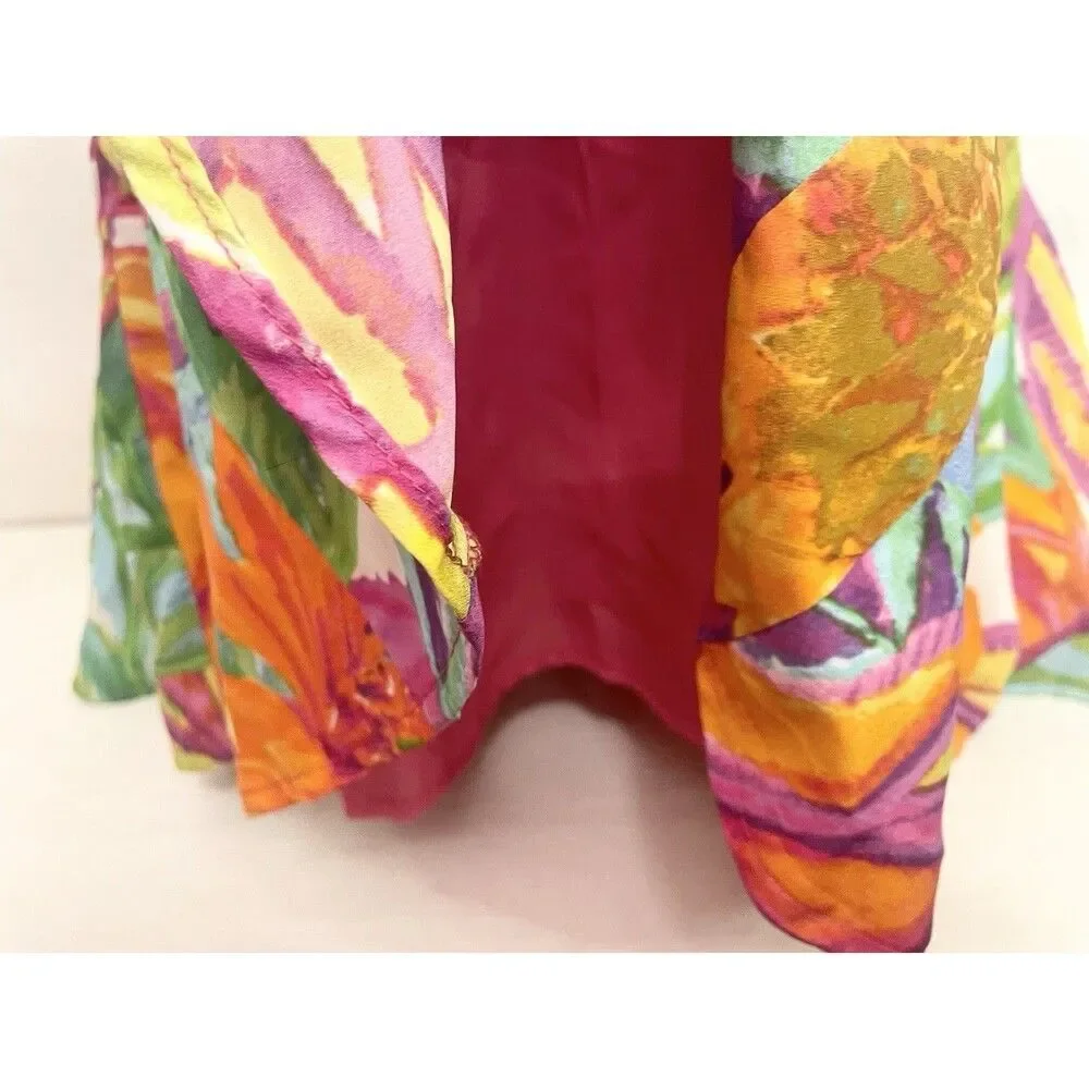 Ralph Lauren LRL Dress 10P 10 Petite 37" Pink Floral V Neck Beach Summer Spring - Picture 2 of 5